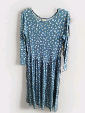 Vtg LL BEAN Freeport Maine Florl Prairie Dress Pockets S/M No Size Tag Boho Soft